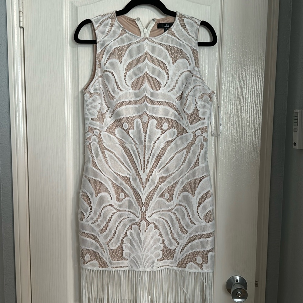 LULU white fringe dress